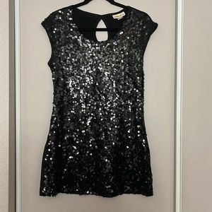 Black sequin mini dress